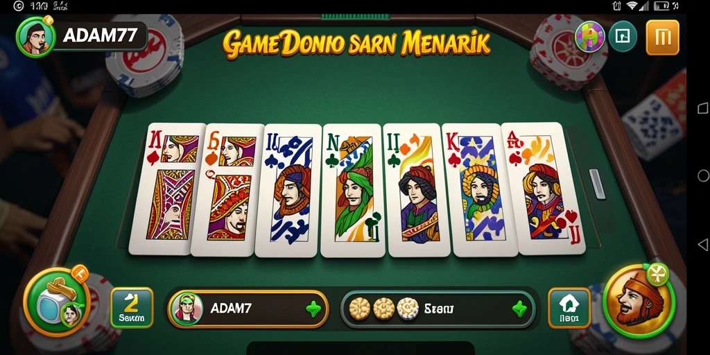 Tampilan gameplay Domino yang seru dan interaktif.
