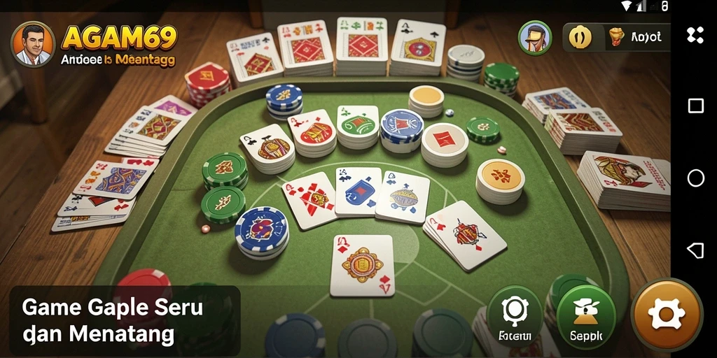 Tampilan seru dan interaktif dari gameplay Gaple.