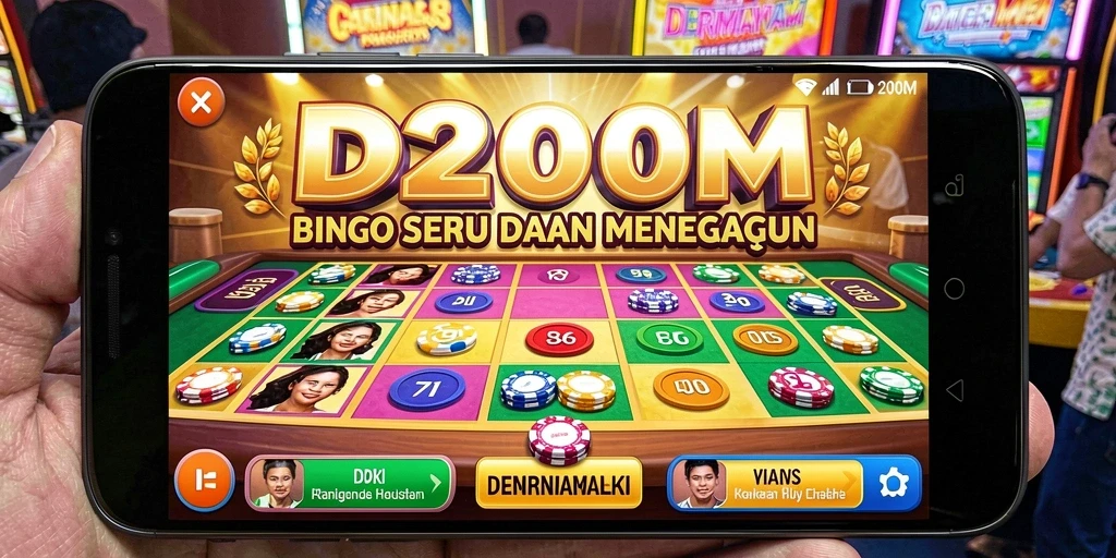 Tampilan permainan Bingo yang seru dan interaktif di D200M.