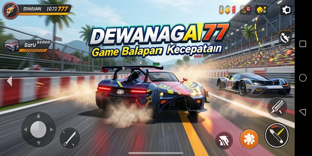 Tampilan gameplay balapan yang mendebarkan di DEWANAGA77.