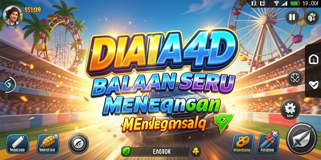 Tampilan menarik dari gameplay balapan DIANA4D yang seru.