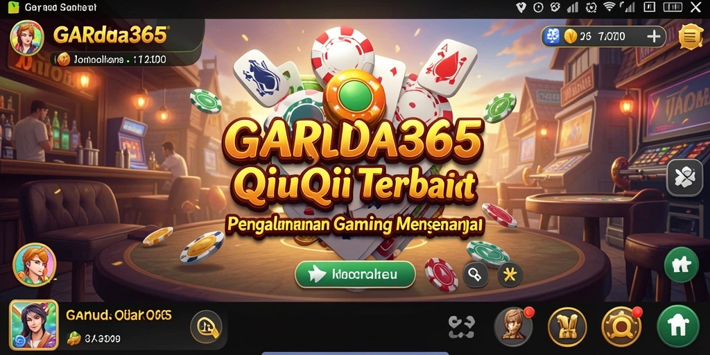 Screenshot GARUDA365 menampilkan aksi seru permainan QiuQiu.