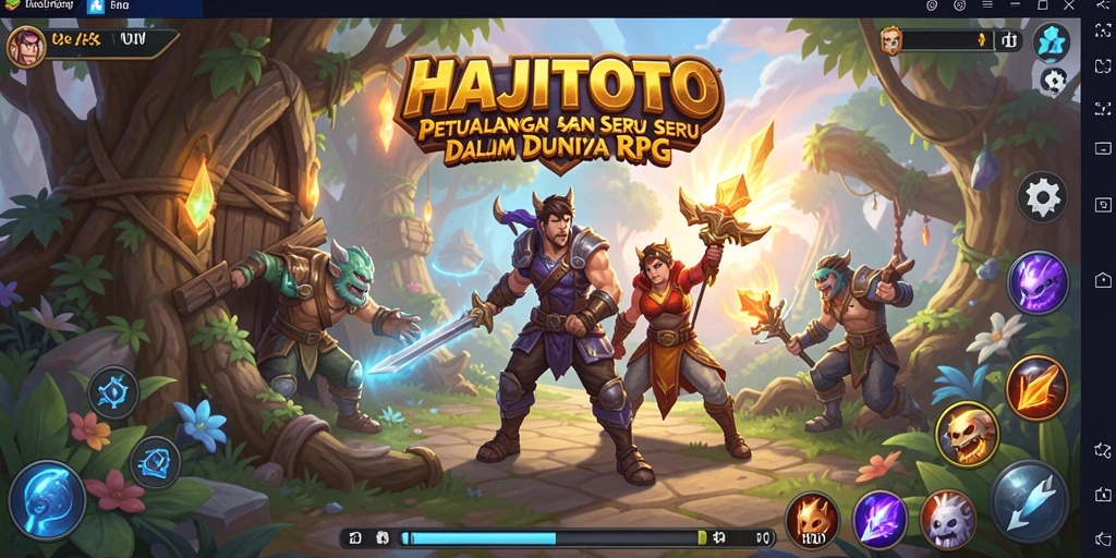 Tampilan fantastis dari gameplay RPG HAJITOTO yang memukau.