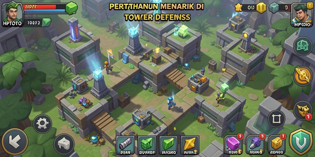 Tangkapan layar HPTOTO menampilkan serunya gameplay Tower Defense.