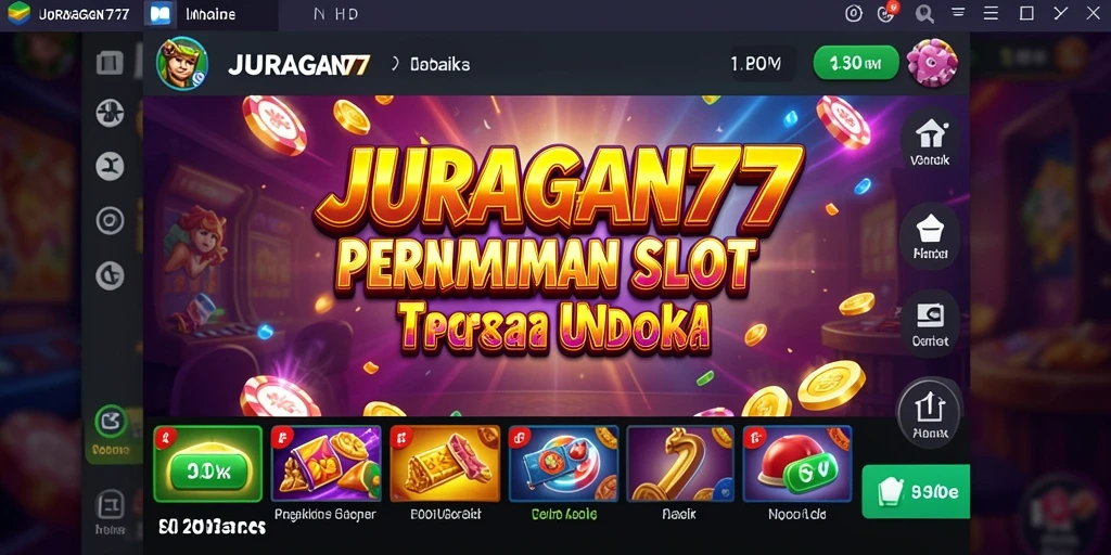 Screenshot menampilkan momen seru saat memutar gulungan Slot di JURAGAN77.
