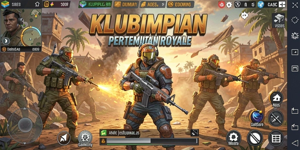 Tampilan seru gameplay KLUBIMPIAN dalam Battle Royale.