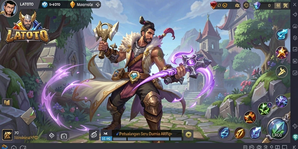 Tampilan gameplay LATOTO yang penuh aksi di dunia ARPG.