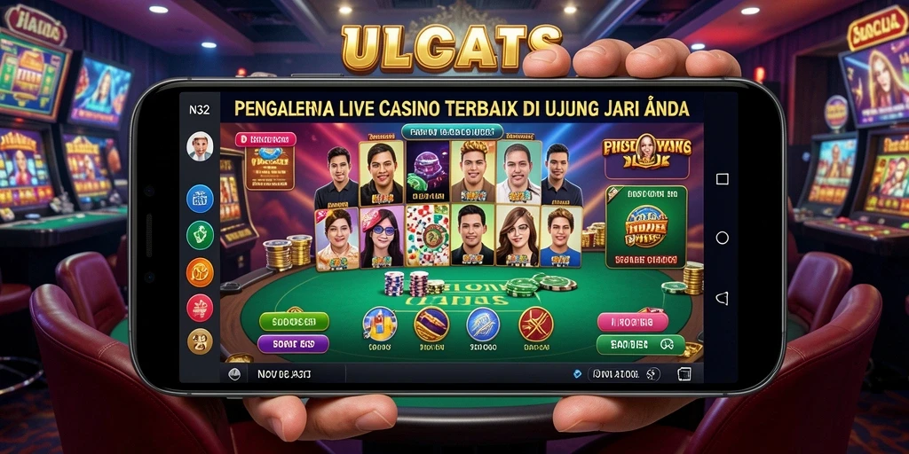 Screenshot N32 menampilkan dealer Live Casino yang profesional dan gameplay yang seru.