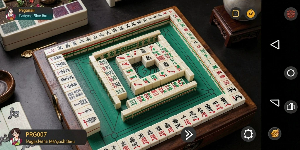 Screenshot utama PRG007 menampilkan gameplay Mahjong yang seru.