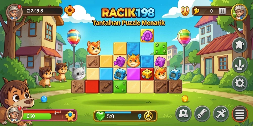 Tampilan gameplay menantang dari RACIK198 dengan teka-teki menarik.