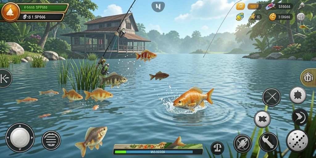 Tampilan gameplay <strong>SP666</strong> yang seru dan penuh tantangan dalam memancing.
