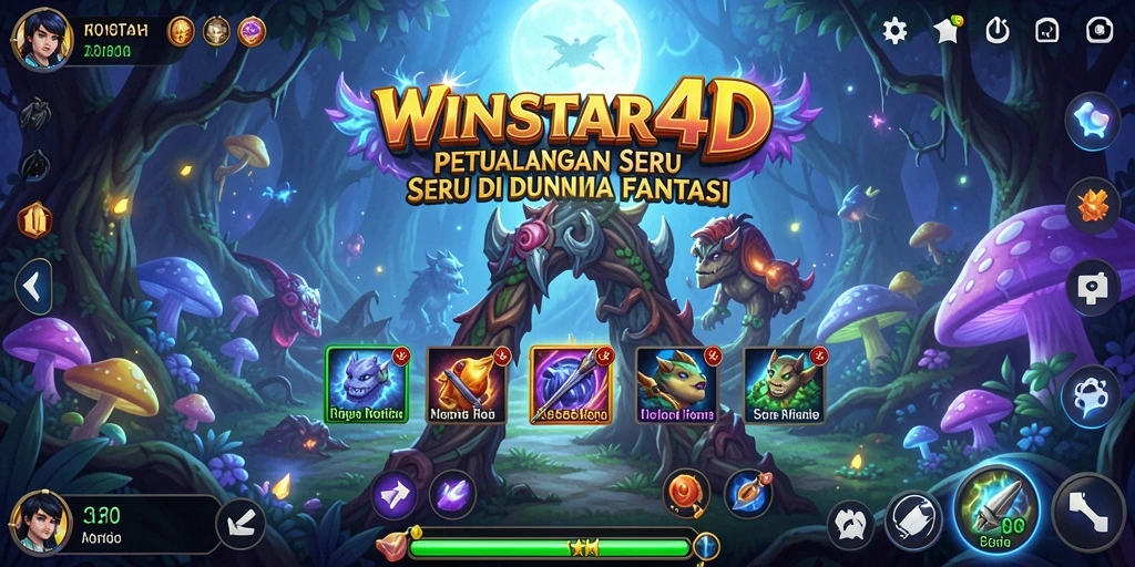 Tampilan gameplay seru dari WINSTAR4D dengan petualangan yang menarik.